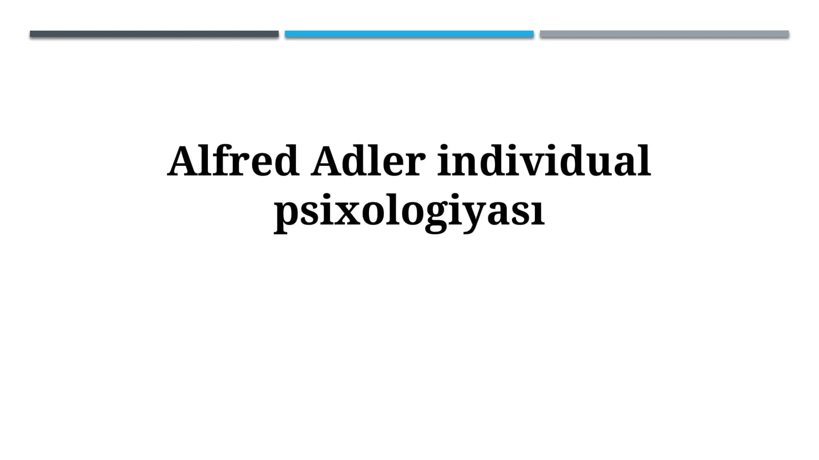 Alfred Adler individualpsixologiyası
