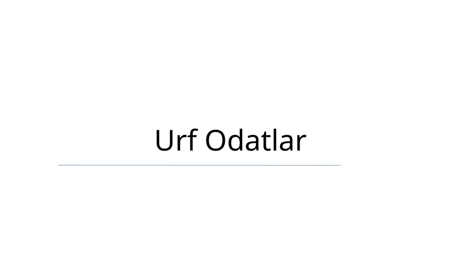Urf Odatlar