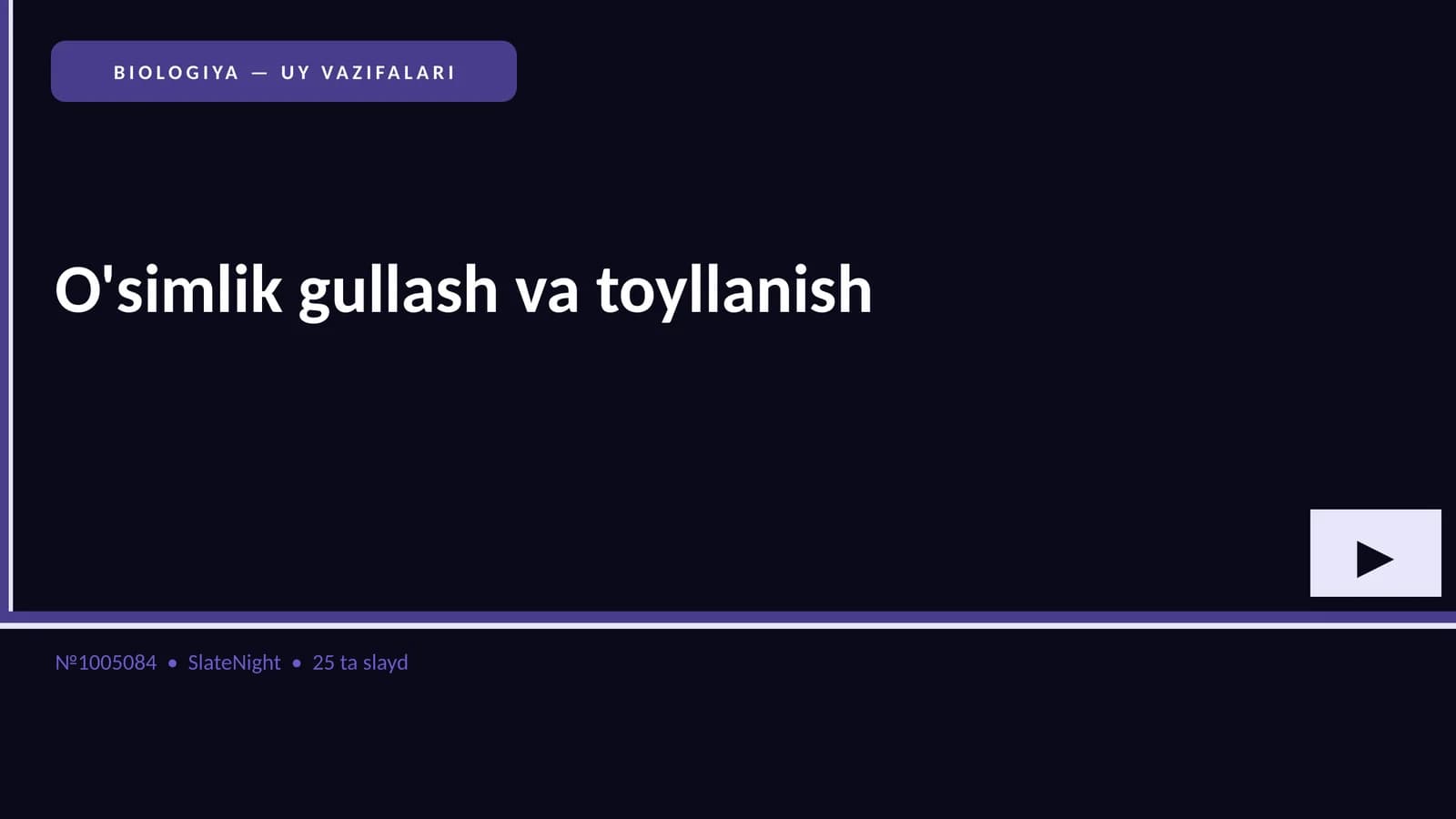 O'simlik gullash va toyllanish