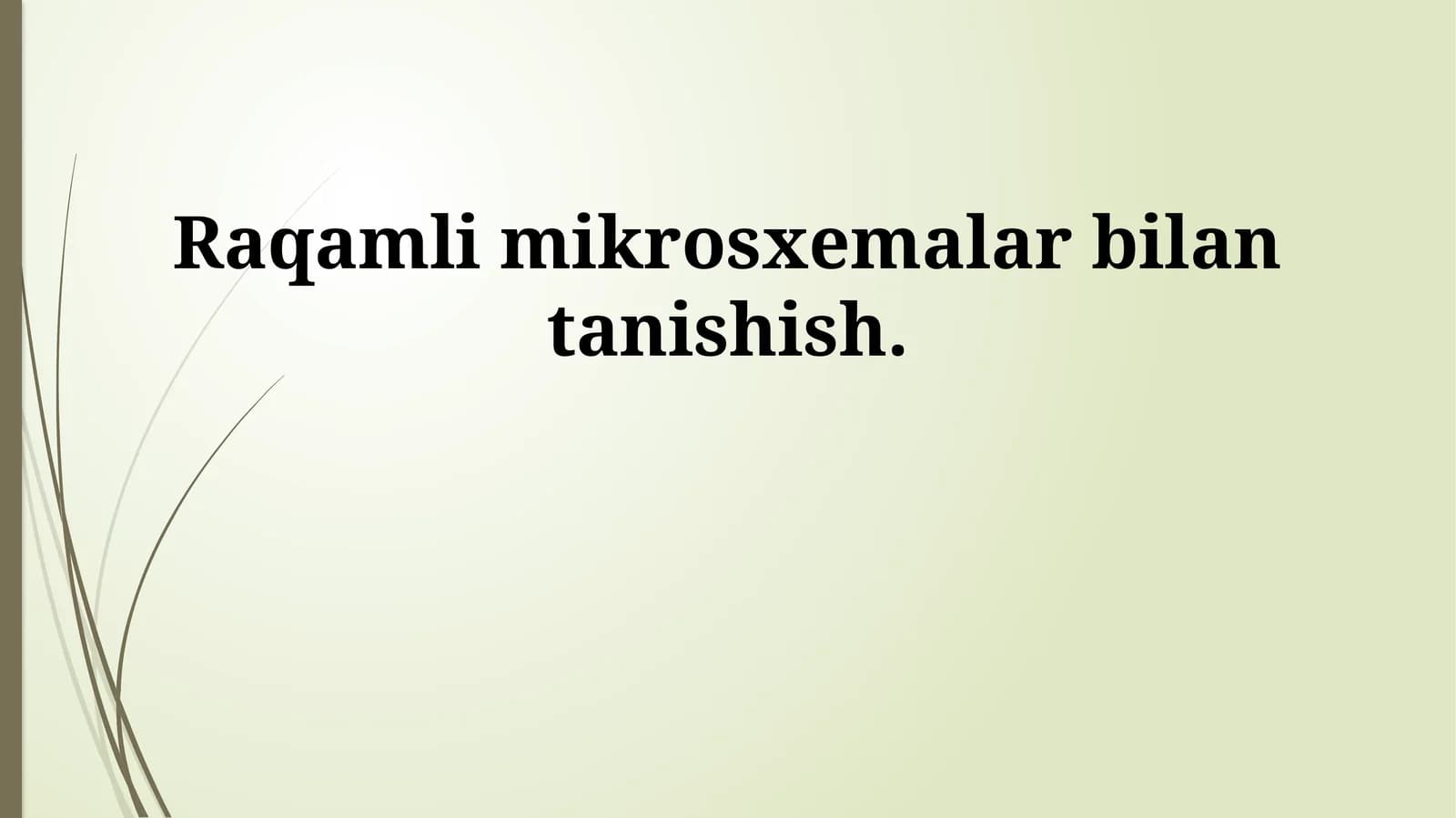 Raqamli mikrosxemalar bilan tanishish