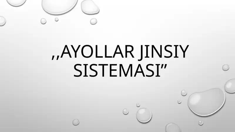 Ayollar jinsiy sistemasi