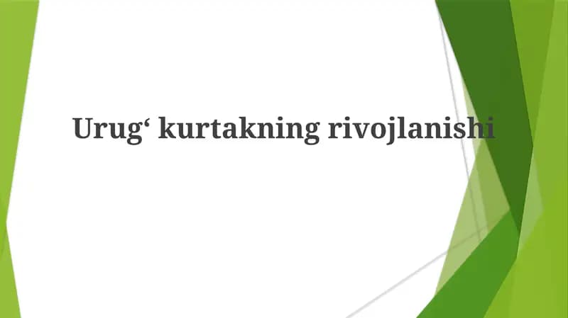 Urugʻkurtakning rivojlanishi