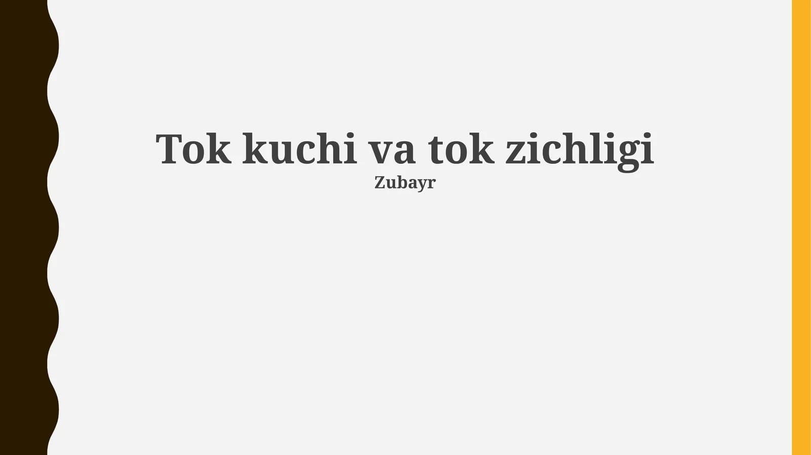 Tok kuchi va tok zichligi