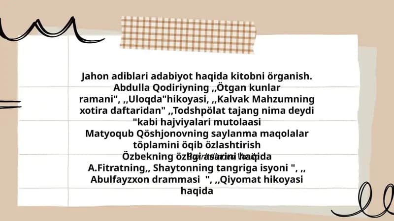 Jahon adiblari adabiyot haqida kitob