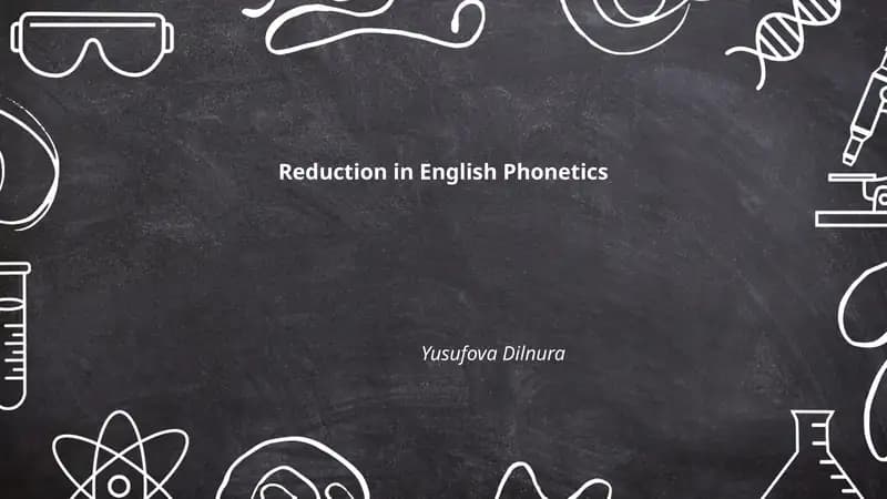 Reduction in English Phonetics