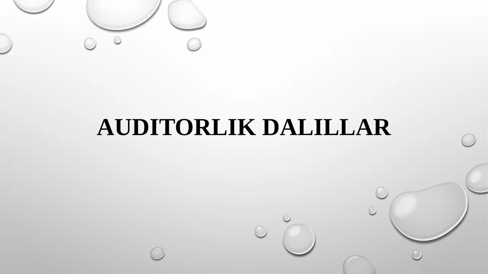 Auditorlik dalillar