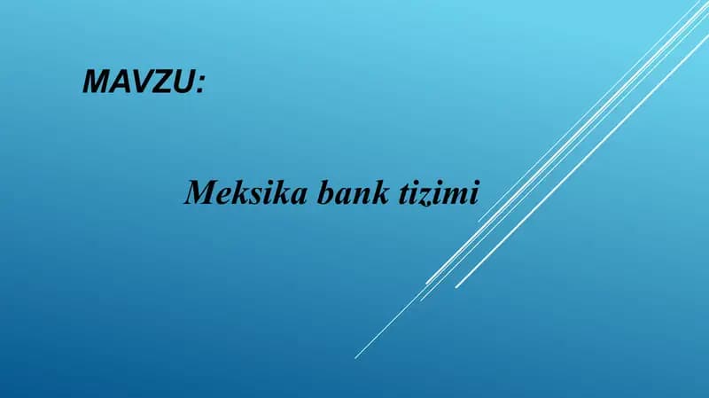 MEKSIKA BANK TIZMI