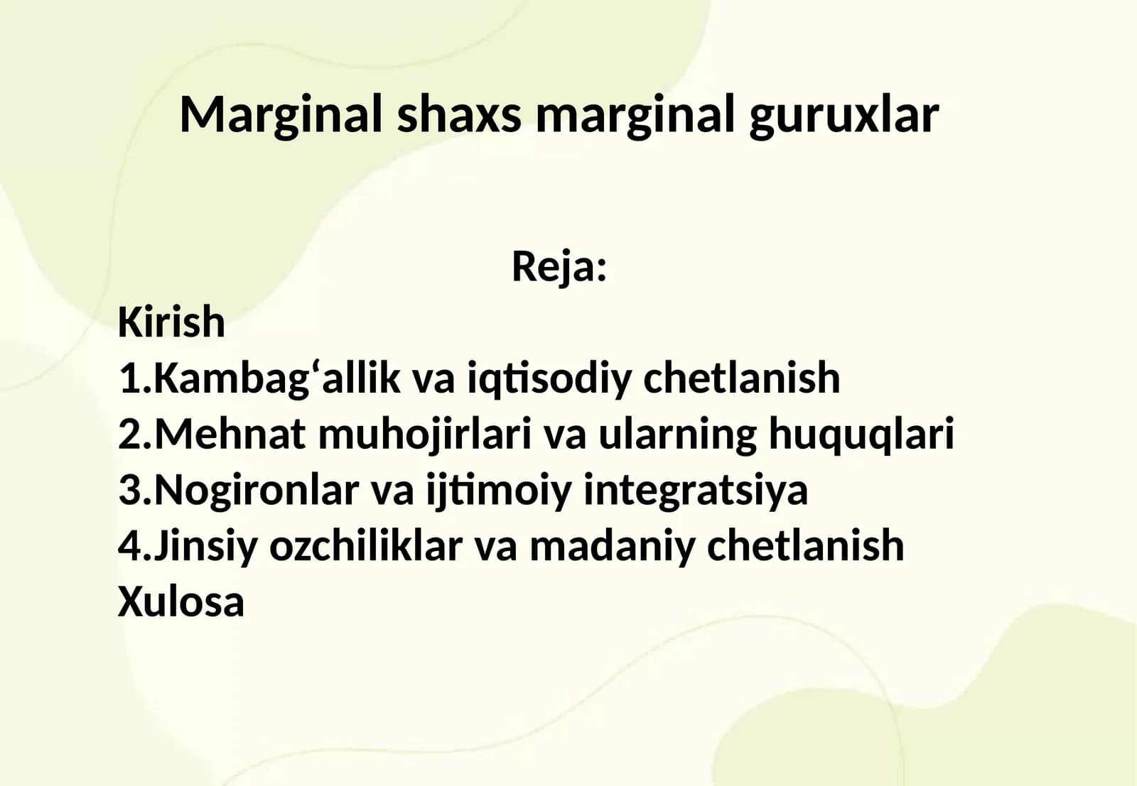 Marginal shaxs va marginal guruxlar