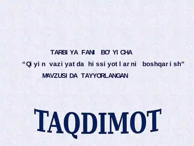 Qiyin vaziyatda hissiyotlarni boshqarish