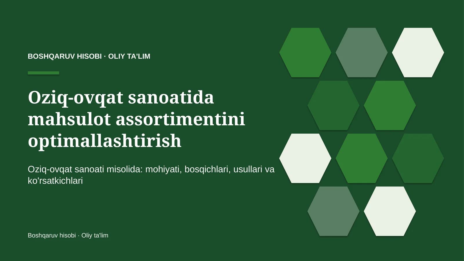 oziq ovqat sanoatida mahsulot assortimentini optimallashtirish 4636