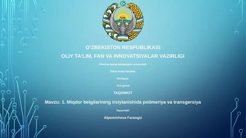 Polimeriya va Transgersiya