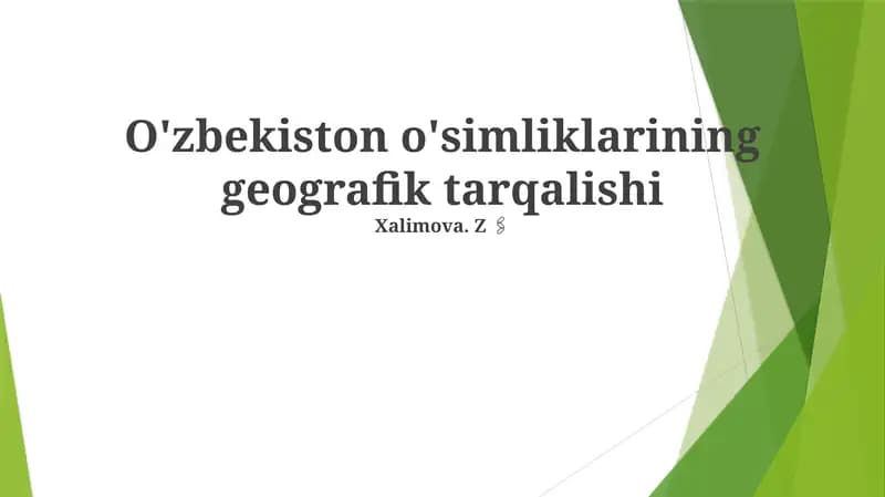 O'zbekiston o'simliklarining geografik tarqalishi