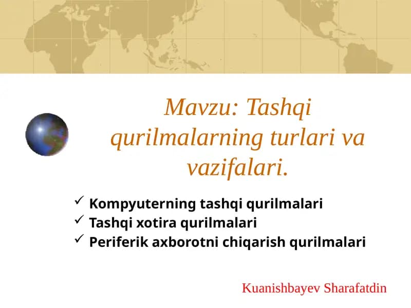 Kompyuterning tashqi qurilmalari