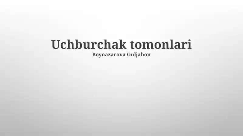 Uchburchak tomonlari