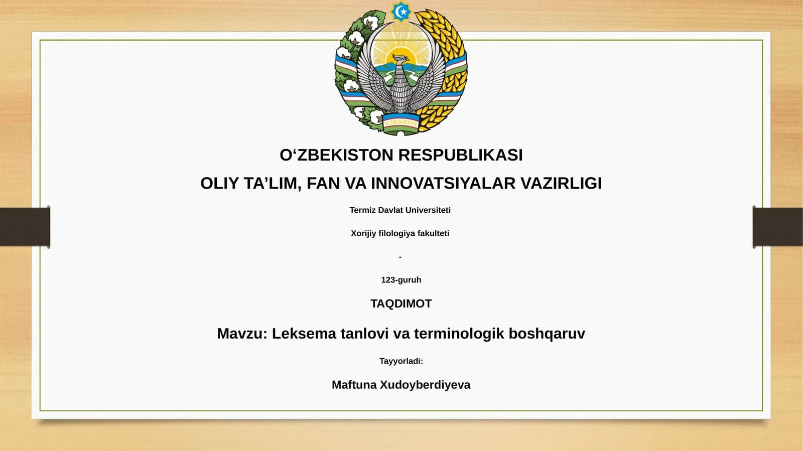 Leksema tanlovi va terminologik boshqaruv