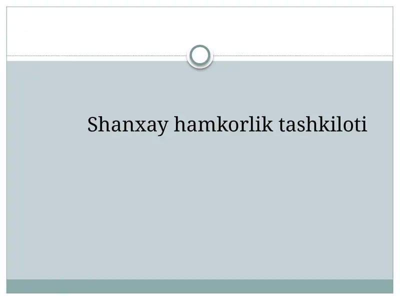 Shanxay Hamkorlik Tashkiloti