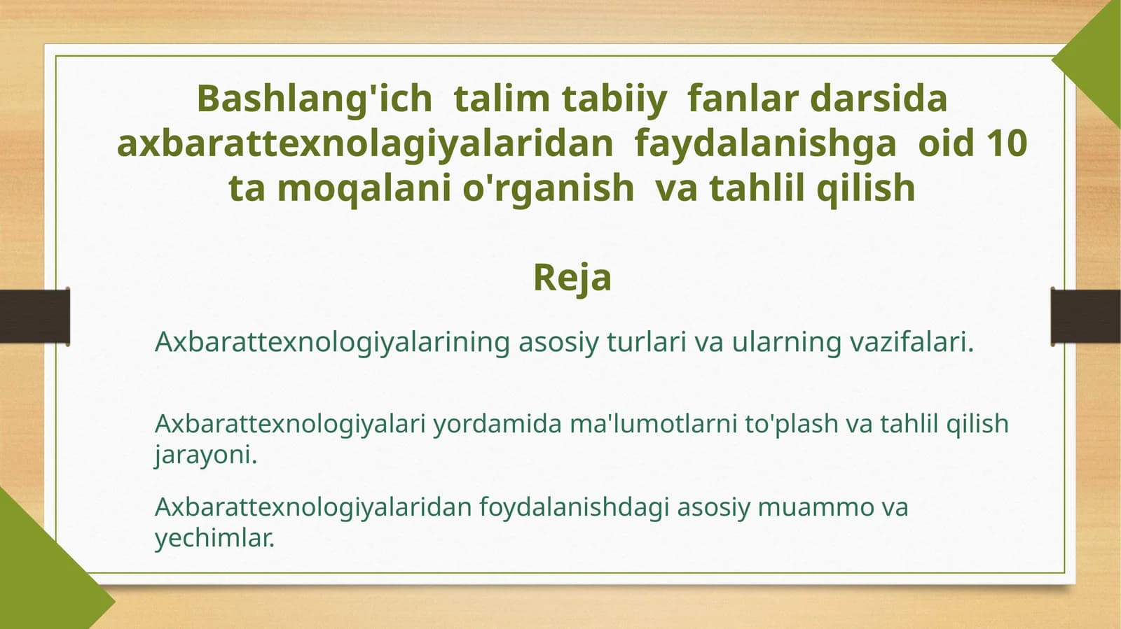 AxborotTexnologiyalariningTa'limdagiO'rni