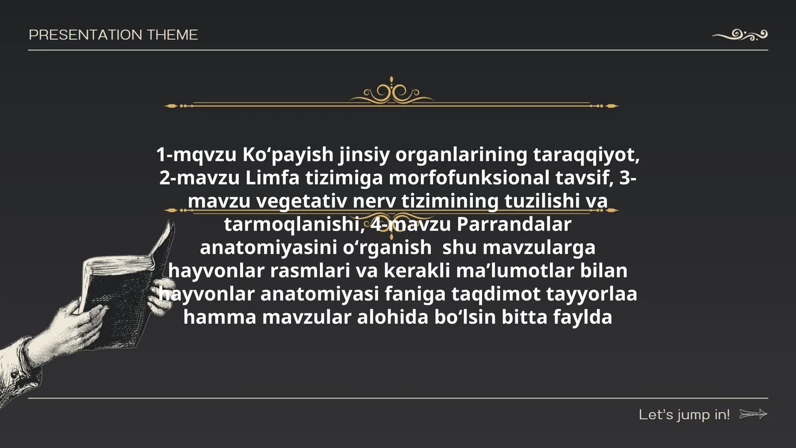hayvonlar anatomiyasi faniga taqdimot