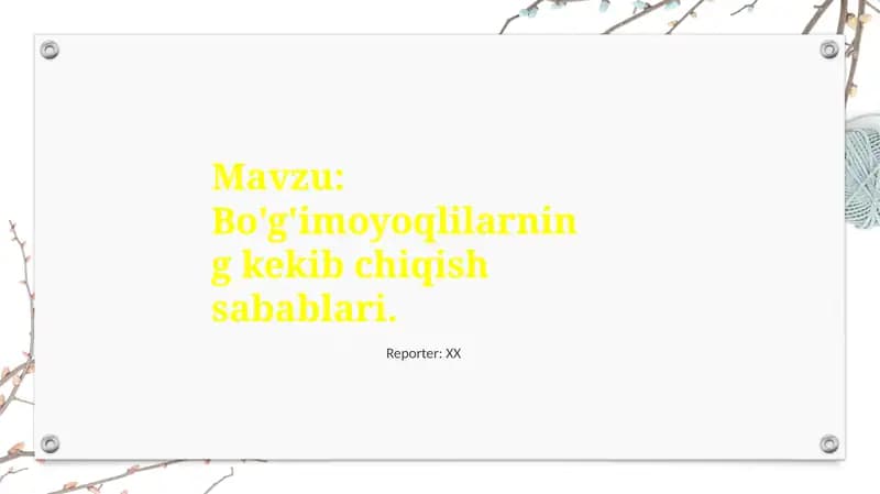 Bo'g'imoyoqlilarning kekib chiqish sabablari