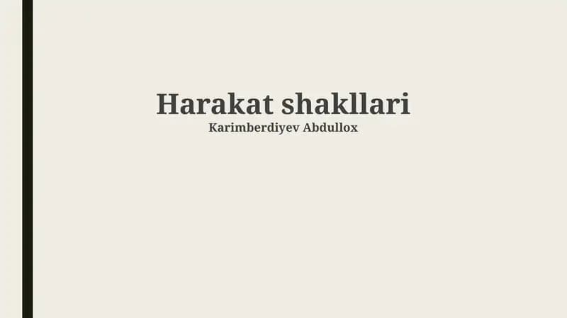 Harakat shakllari
