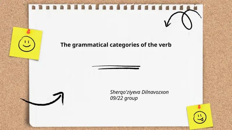The grammatical categories of the verb