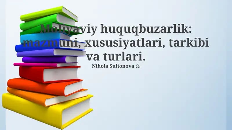 Moliyaviy huquqbuzarlik
