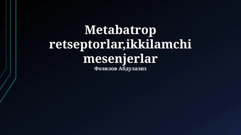 Metabotrop retseptorlar