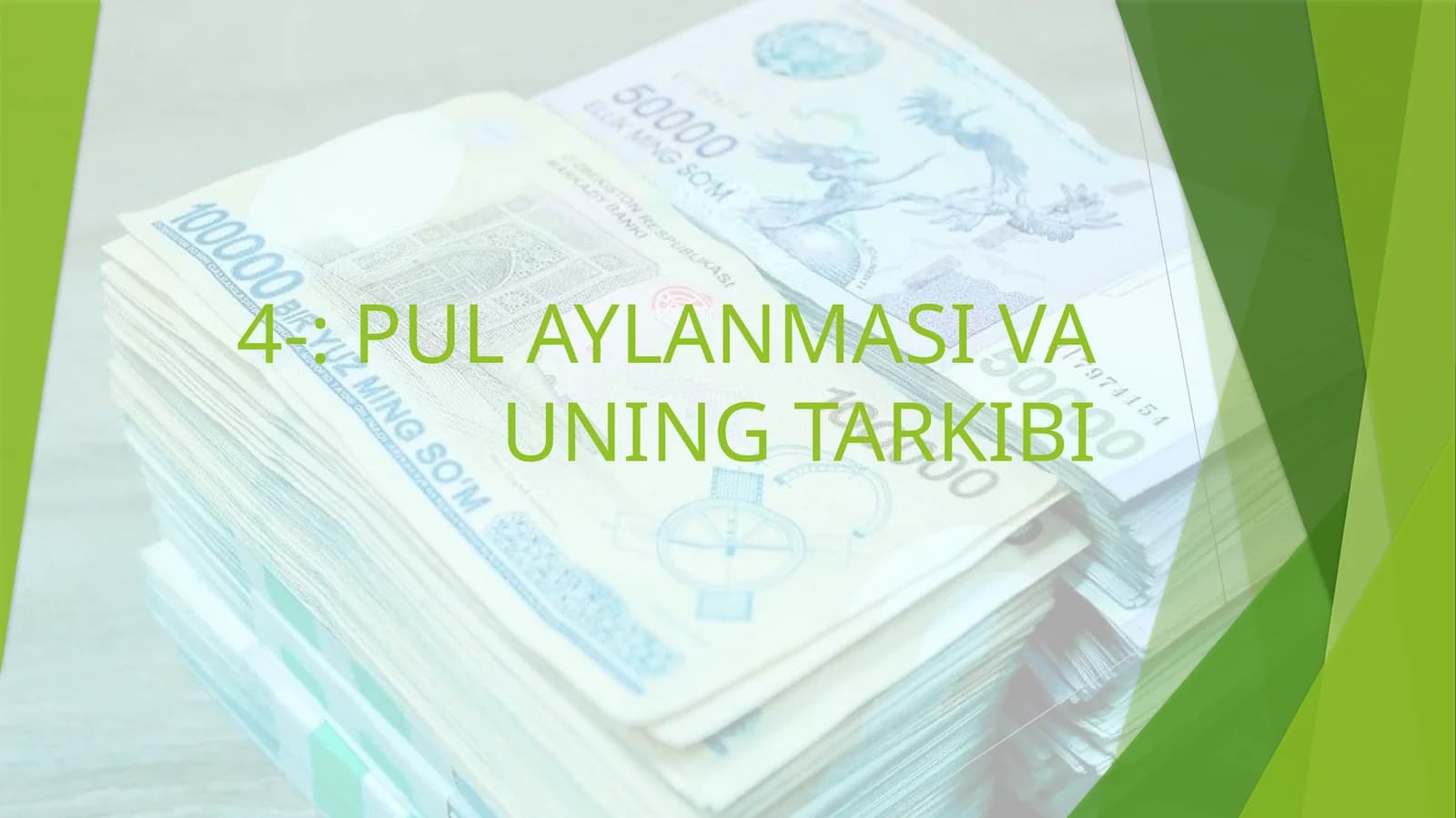 Pul Aylanmasi va uning Tarkibi