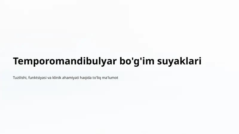 Temporomandibulyar Bo'g'im Suyaklari