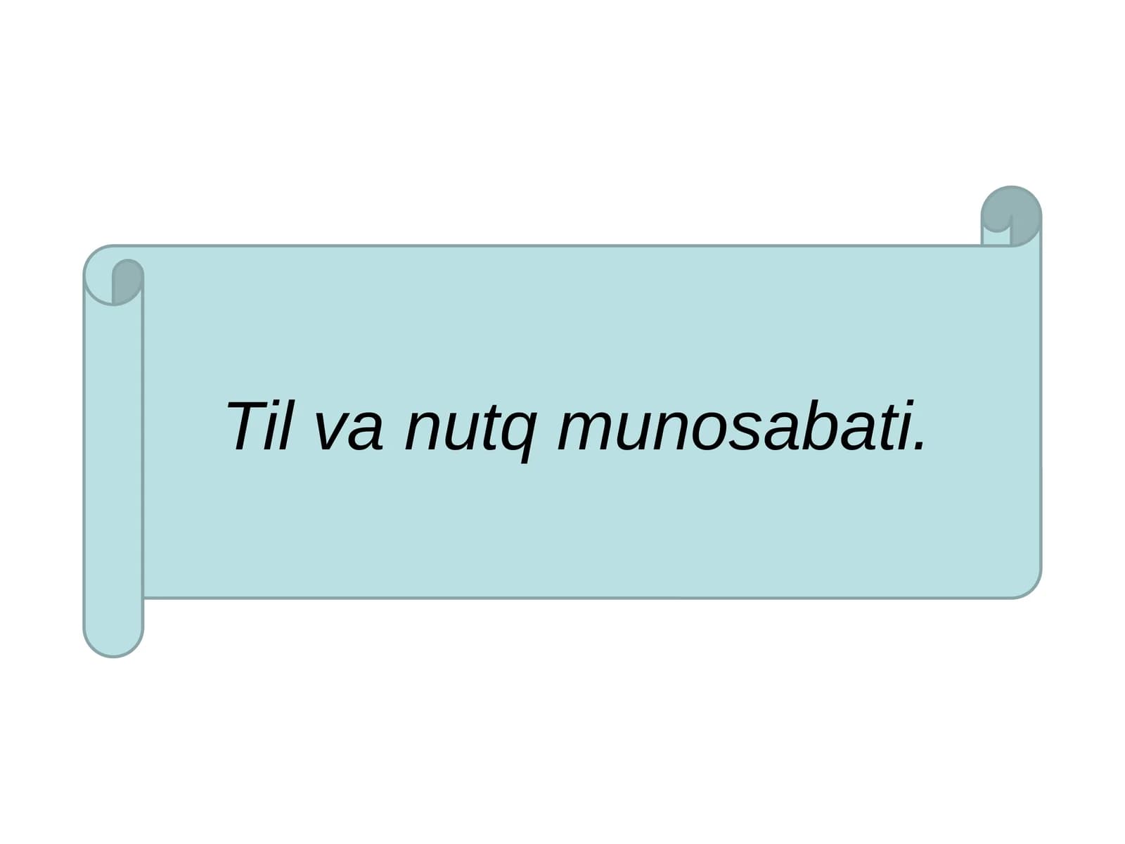 Til va nutq munosabati