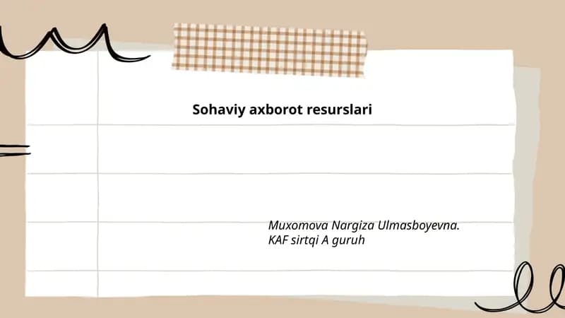 Sohaviy axborot resurslari