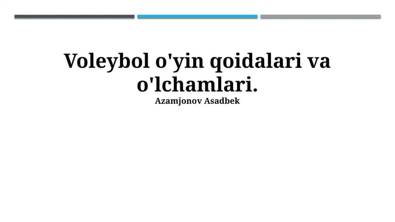 Voleybol o'yin qoidalari va o'lchamlari
