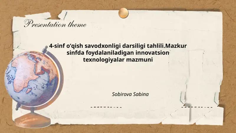 4-sinf oʻqish savodxonligi darsiligi tahlili
