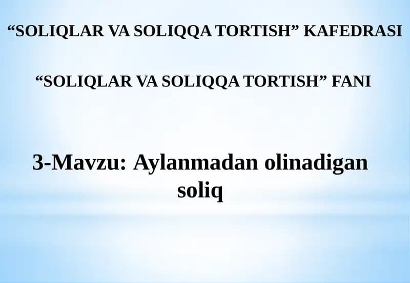 Aylanmadan olinadigan soliq