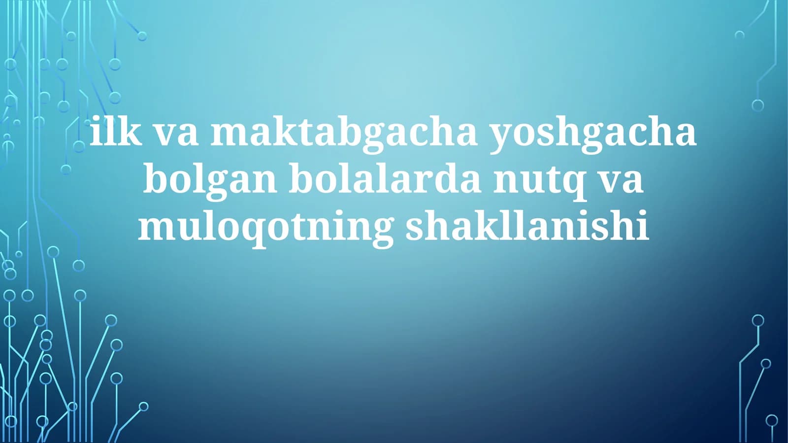 Nutq va kommunikatsiya