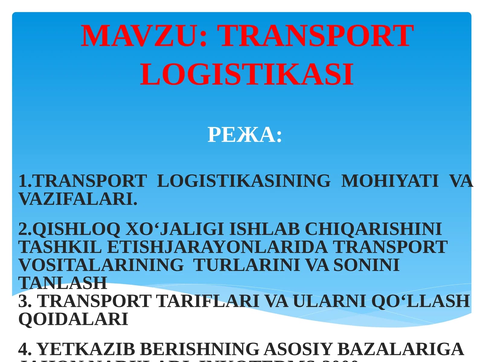 TRANSPORT LOGISTIKASI
