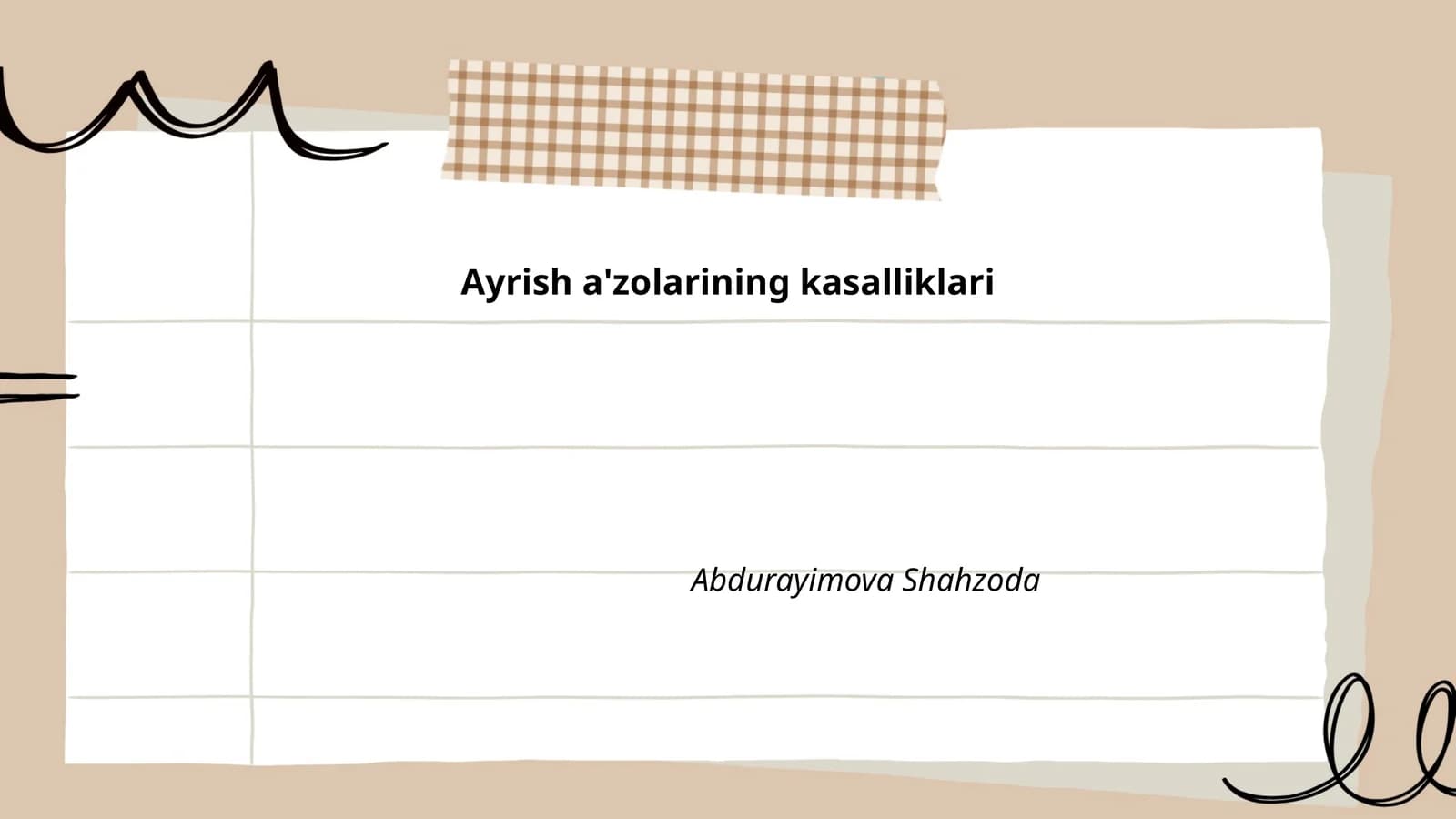 Ayrish a'zolarining kasalliklari