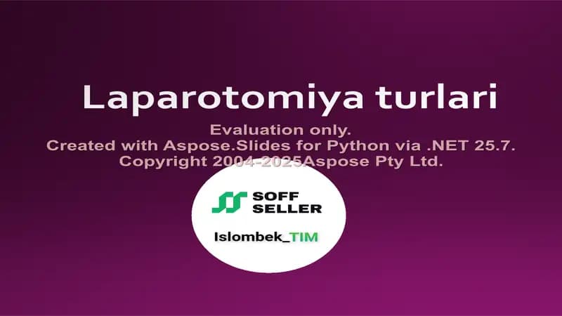 Laparotomiya turlari