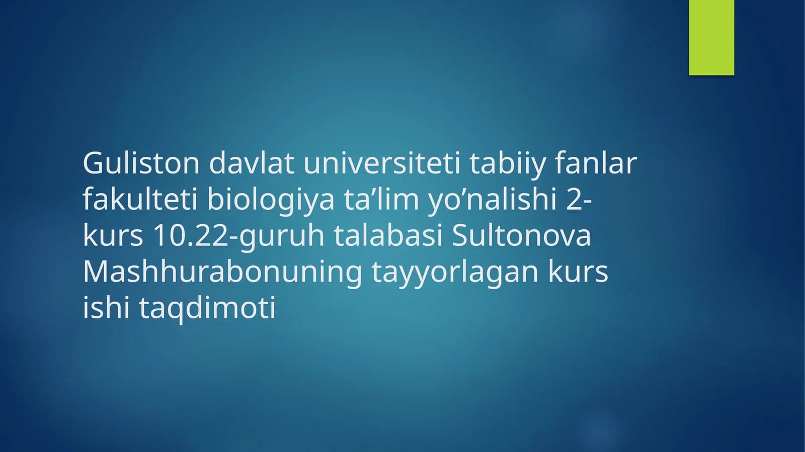 Biologiya Ta'lim