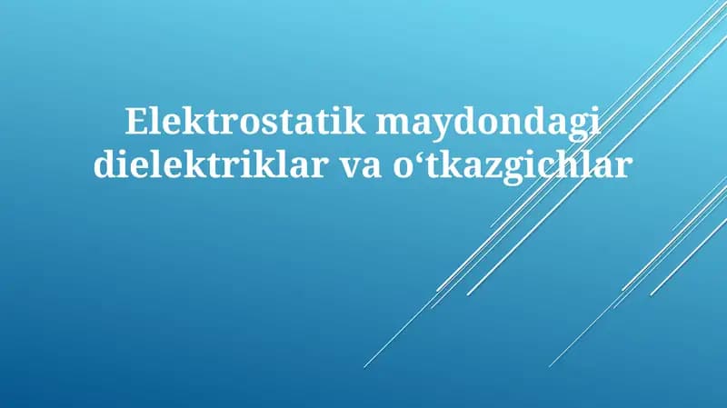 Elektrostatik Maydon