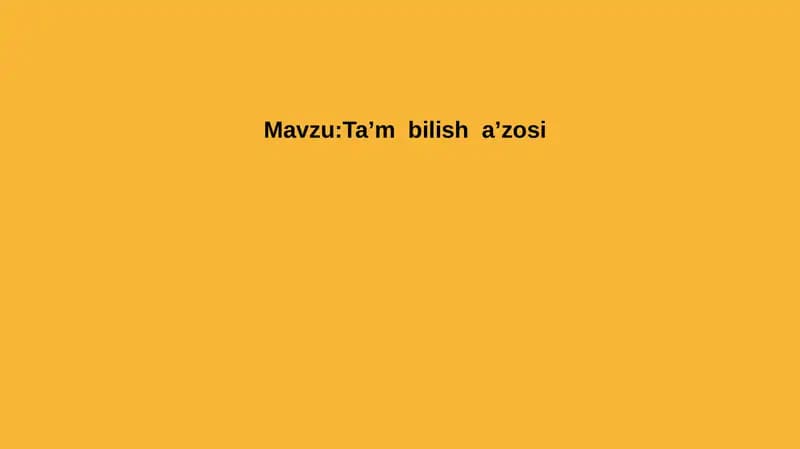 Ta’m bilish a’zosi