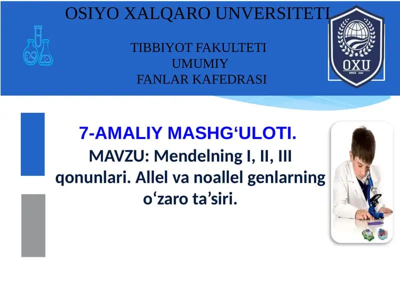 Mendelning I, II,III qonunlari