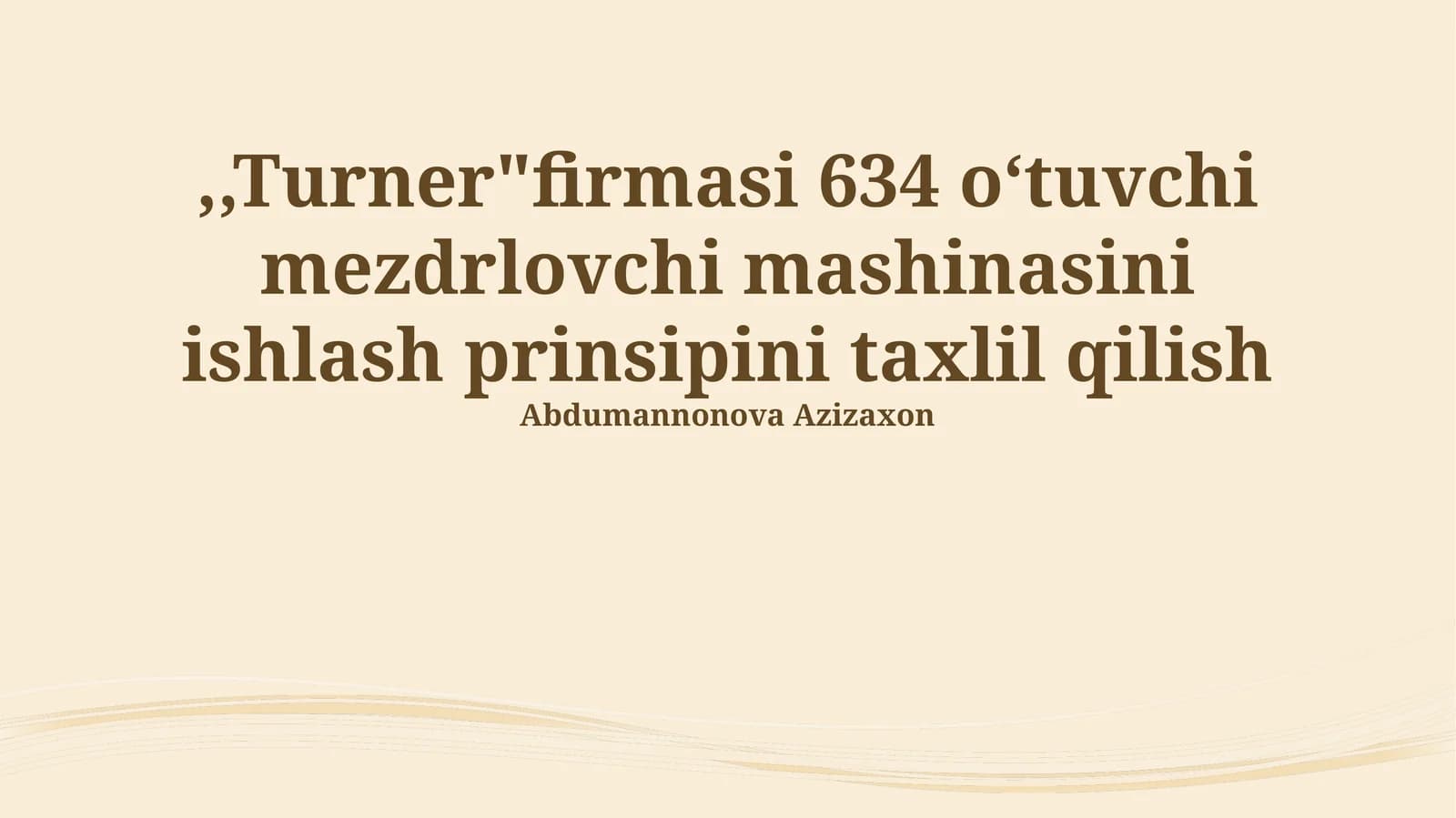 Turner 634 Mashinasi