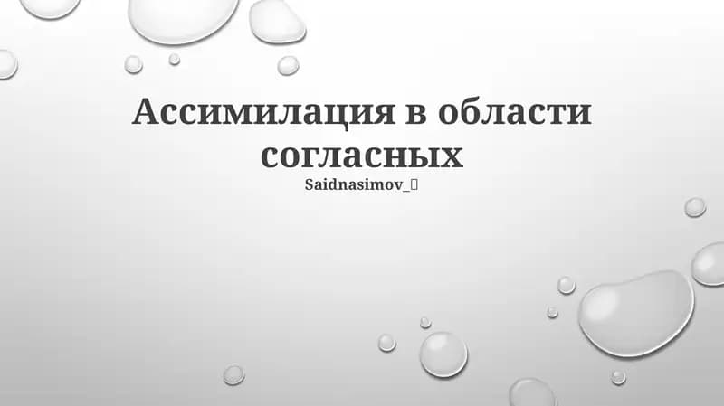 Ассимилация в области согласных
