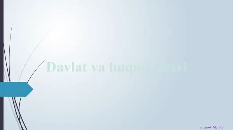Davlat va huquq tarixi