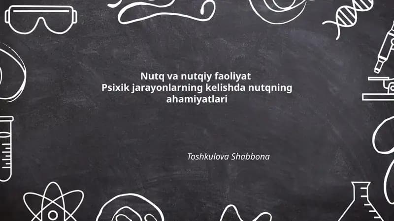 Nutq va nutqiy faoliyat