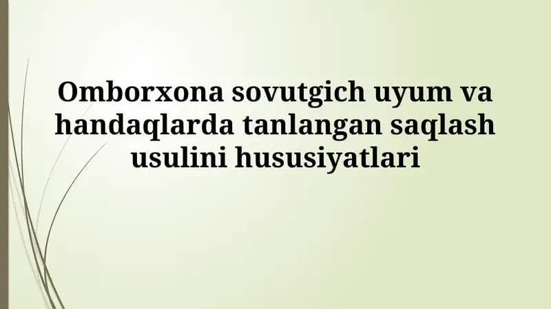 Tanlab saqlash usullari