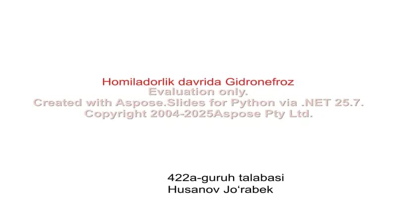 Homiladorlik davrida Gidronefroz