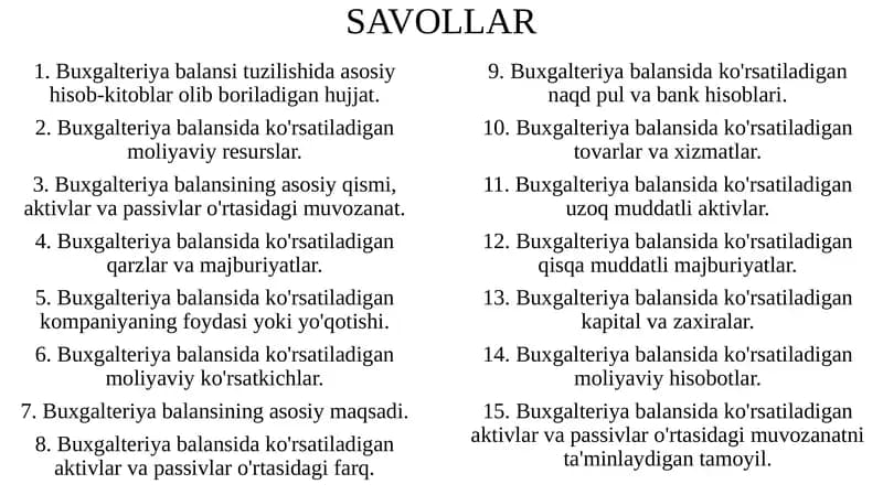 Buxgalteriya Balansi