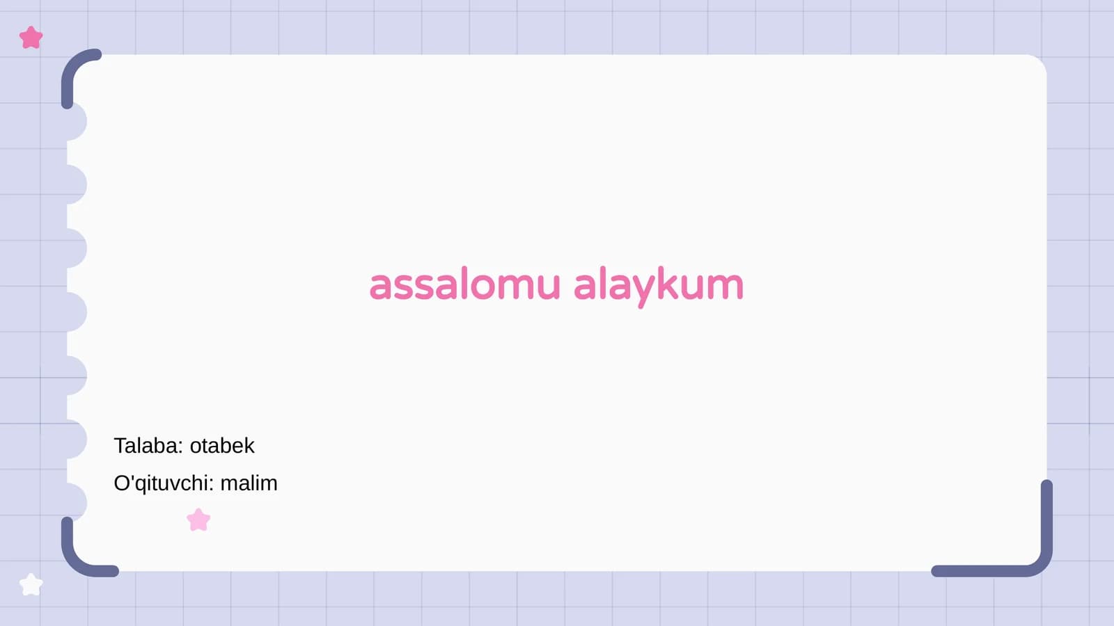 Assalomu alaykum